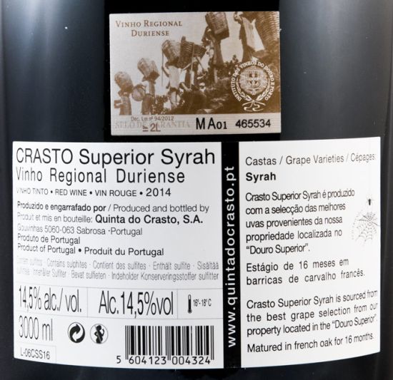 2014 Crasto Superior Syrah tinto 3L
