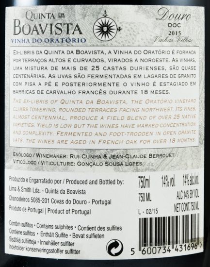 2015 Quinta da Boavista Vinha do Oratório Vinhas Velhas red
