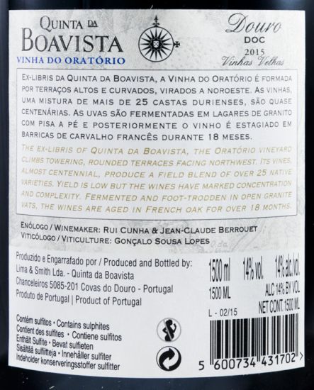2015 Quinta da Boavista Vinha do Oratório Vinhas Velhas tinto 1,5L