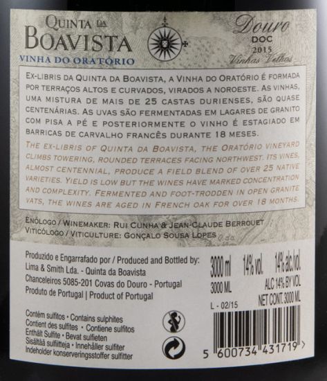 2015 Quinta da Boavista Vinha do Oratório Vinhas Velhas tinto 3L
