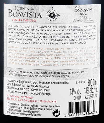 2013 Quinta da Boavista Vinha do Ujo Vinhas Velhas tinto 3L