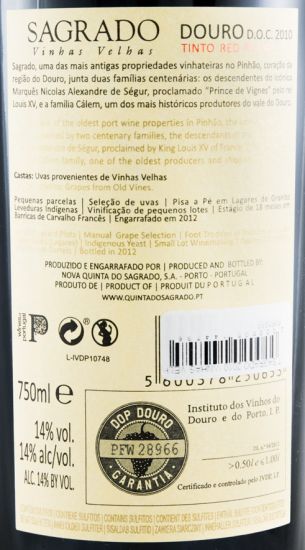 2010 Sagrado Vinhas Velhas tinto