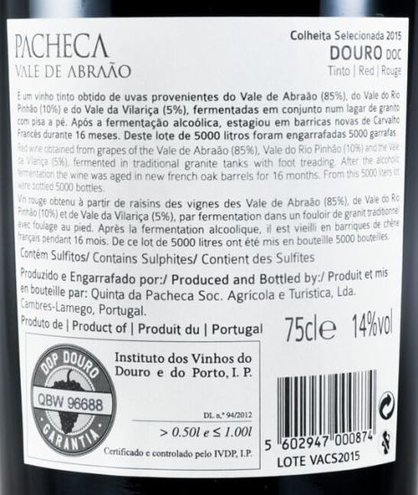 2015 Pacheca Vale de Abraão Colheita Seleccionada red