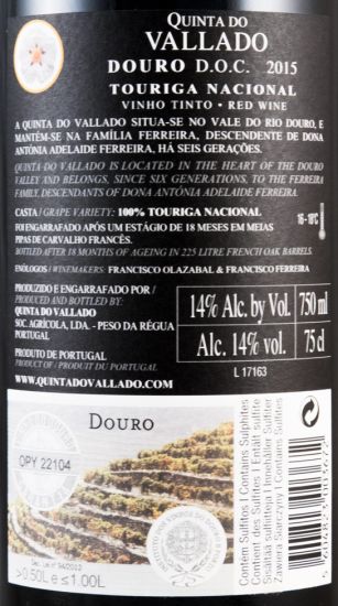 2015 Vallado Touriga Nacional red