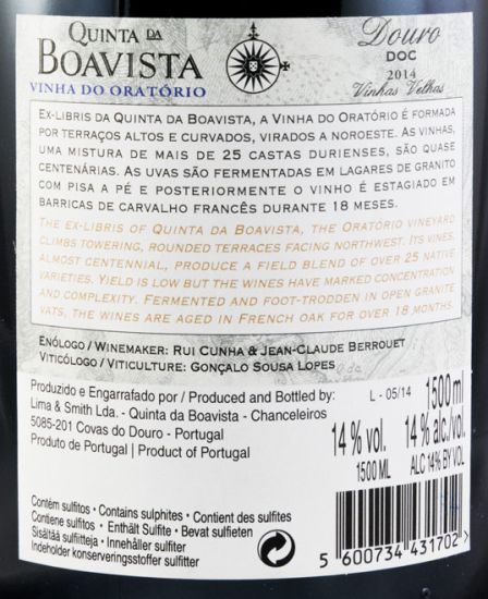 2014 Quinta da Boavista Vinha do Oratório Vinhas Velhas tinto 1,5L
