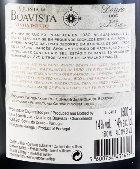 2014 Quinta da Boavista Vinha do Ujo Vinhas Velhas tinto 1,5L