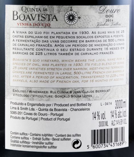 2014 Quinta da Boavista Vinha do Ujo Vinhas Velhas tinto 3L