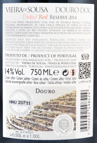 2014 Vieira de Sousa Reserva red