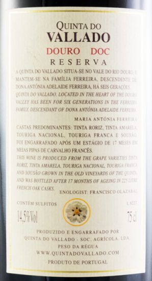 2006 Vallado Reserva red