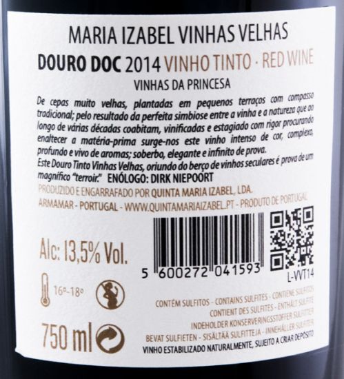 2014 Maria Izabel Vinhas da Princesa Vinhas Velhas red