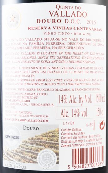 2015 Vallado Reserva tinto 1,5L
