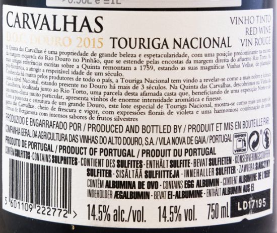 2015 Carvalhas Touriga Nacional red
