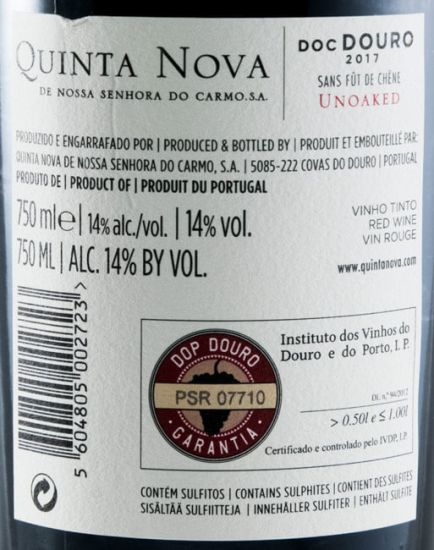 2017 Quinta Nova Unoaked red