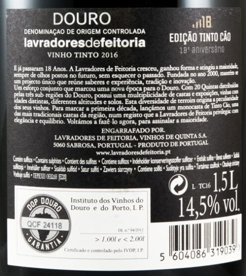 2016 Lavradores de Feitoria 18º Aniversário red 1.5L