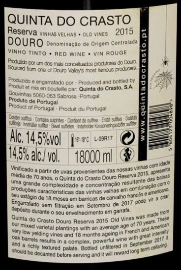 2015 Quinta do Crasto Vinhas Velhas Reserva tinto 18L