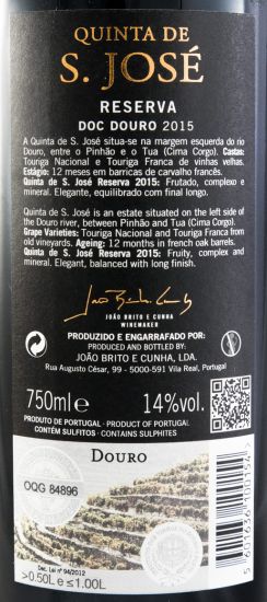 2015 Quinta de São José Reserva red