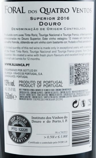 2016 Foral dos Quatro Ventos Superior tinto