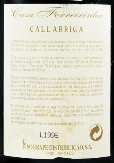 1995 Casa Ferreirinha Callabriga red