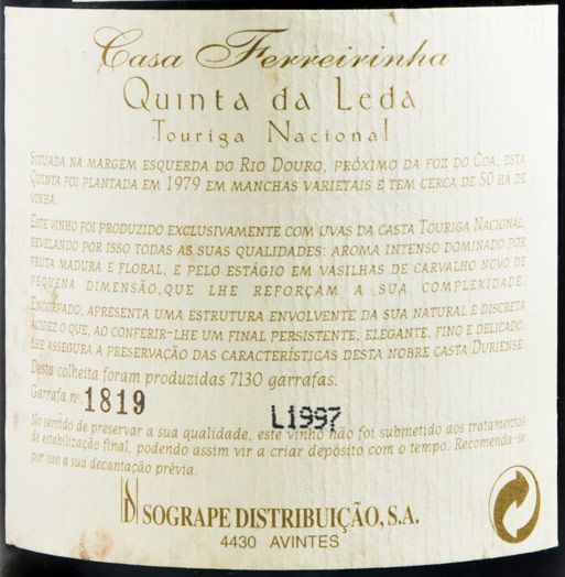 1997 Casa Ferreirinha Quinta da Leda red