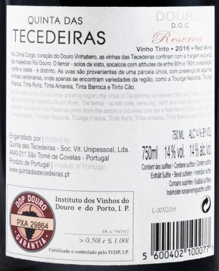 2016 Tecedeiras Reserva red