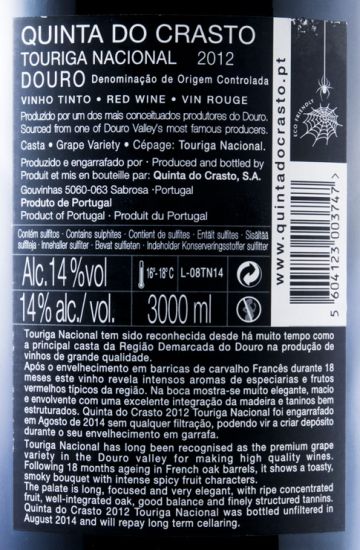 2012 Quinta do Crasto Touriga Nacional tinto 3L