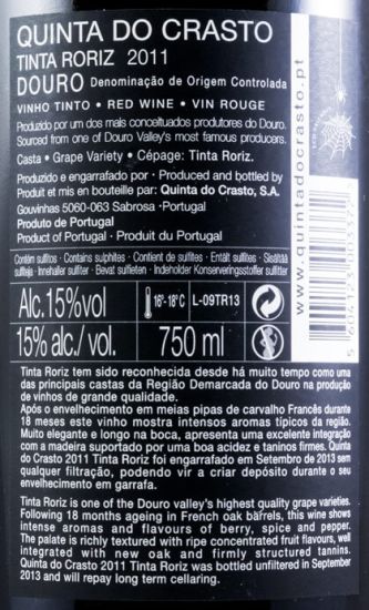 2011 Quinta do Crasto Tinta Roriz red