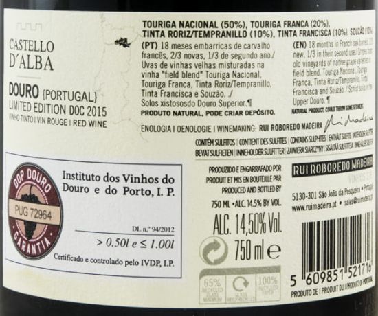 2015 Castello D'Alba Limited Edition tinto