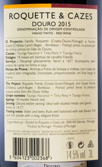 2015 Roquette & Cazes tinto 3L