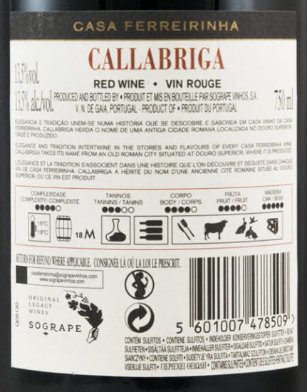 2016 Casa Ferreirinha Callabriga red
