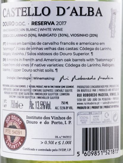 2017 Castello D'Alba Reserva branco