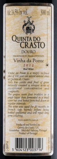 2012 Quinta do Crasto Vinha da Ponte red 3L
