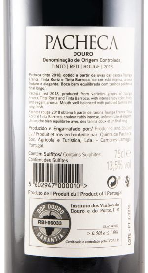2018 Quinta da Pacheca red