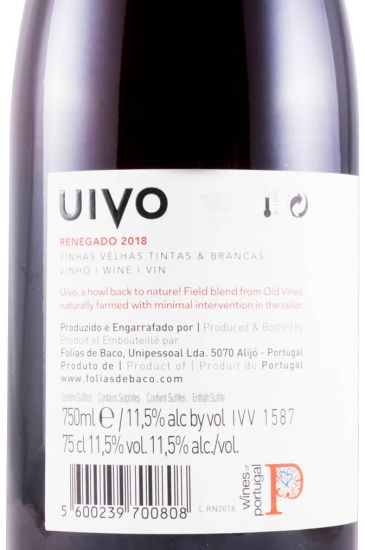 2018 Folias de Baco Uivo Renegado Vinhas Velhas tinto