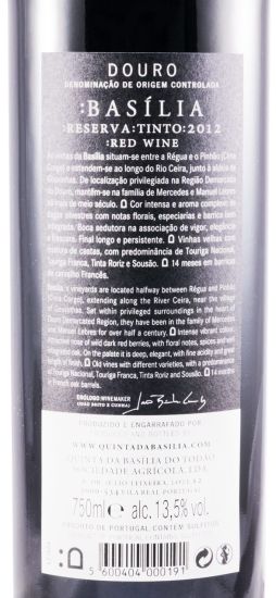 2012 Quinta da Basilia Reserva tinto