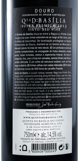 2013 Quinta da Basilia Super Premium Vinhas Velhas tinto