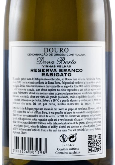 2018 Dona Berta Rabigato Vinhas Velhas white
