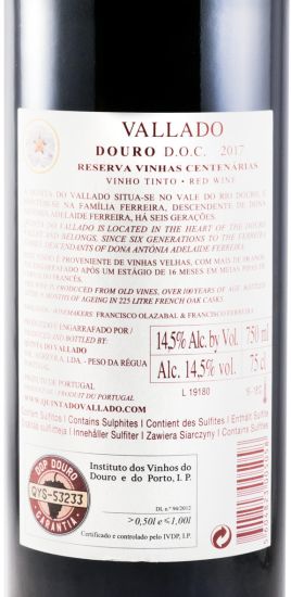 2017 Vallado Reserva tinto