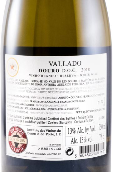 2018 Vallado Reserva branco