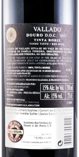 2017 Vallado Tinta Roriz red