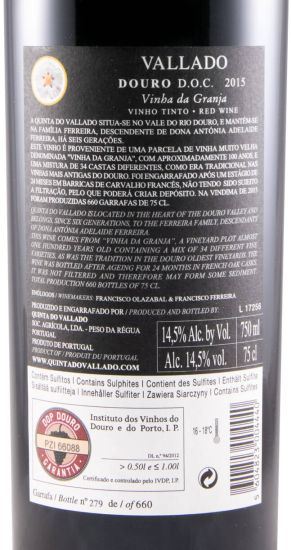 2015 Vallado Vinha da Granja red