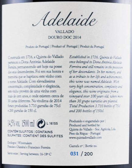 2014 Vallado Adelaide red 1.5L