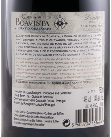 2016 Quinta da Boavista Vinha do Oratório Vinhas Velhas red