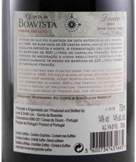 2016 Quinta da Boavista Vinha do Ujo Vinhas Velhas red