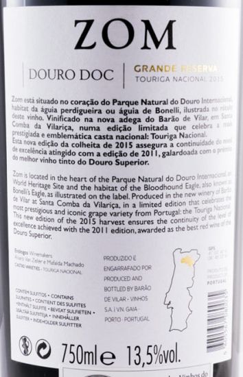 2015 Zom Grande Reserva Touriga Nacional tinto
