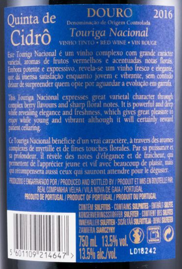 2016 Quinta de Cidrô Touriga Nacional tinto