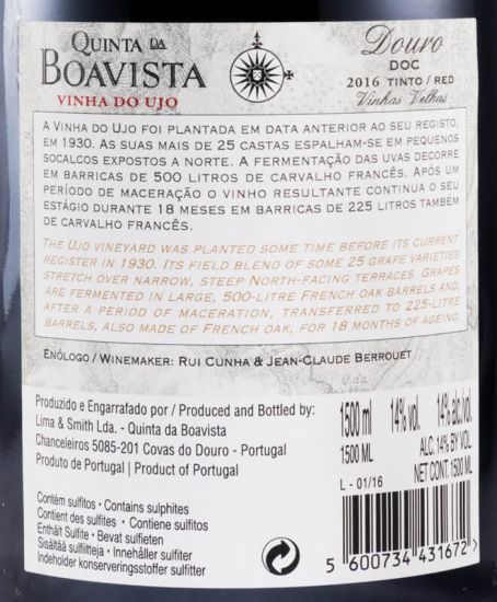 2016 Quinta da Boavista Vinha do Ujo Vinhas Velhas red 1.5L