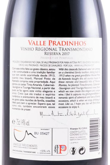 2017 Valle Pradinhos Reserva red