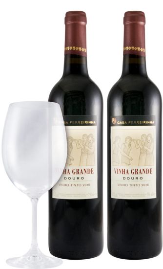 Conjunto 2016 Casa Ferreirinha Vinha Grande tinto c/Copo 2x75cl