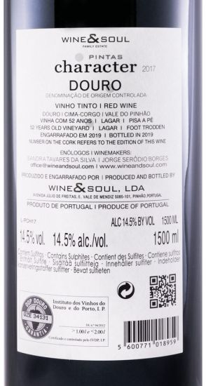 2017 Pintas Character tinto 1,5L