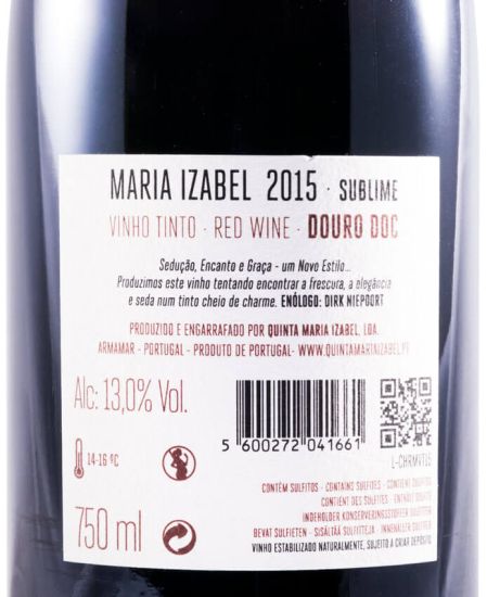 2015 Maria Izabel Sublime by Dirk Niepoort tinto